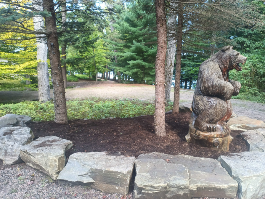 The Bear Bed at the cottage after I applied mulch.